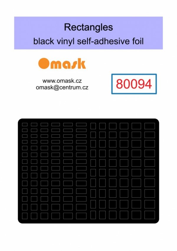 Omask 80094 Rectangles 2-5mm (black Vinyl stickers)