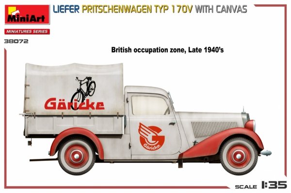 MiniArt 38072 LIEFER PRITSCHENWAGEN TYP 170V WITH CANVAS 1/35