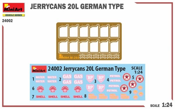 MiniArt 24002 JERRYCANS 20L GERMAN TYPE 1/24
