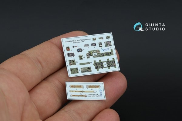 Quinta Studio QD48469 A6M2 Zero (Nakajima Prod.) 3D-Printed coloured Interior on decal paper (Academy) 1/48