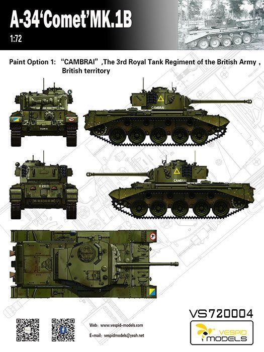 Vespid Models VS720004 A-34 Comet MK.1B 1/72