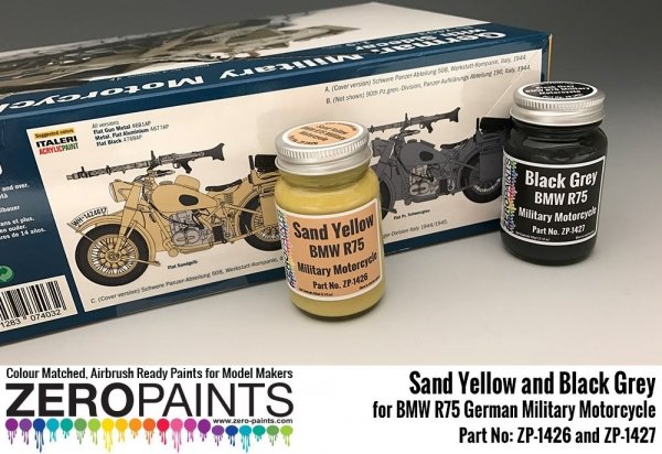 Zero Paints ZP-1426YELLOW BMW R75 German Military Motorcycle Sand Yellow 60ml