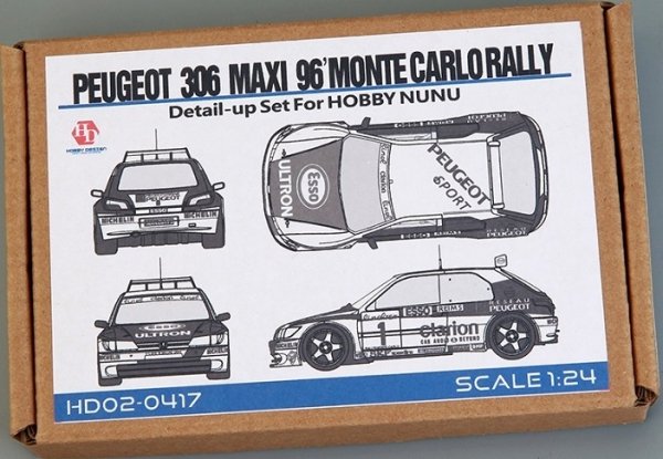 Hobby Design HD02-0417 Peugeot 306 Maxi 1996 Monte Carlo Rally Detail Set for NuNu Kit 1/24