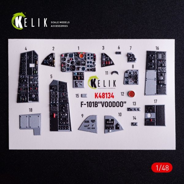 Kelik K48134 F-101B VooDoo - interior 3D decals for Zimi Model/KittyHawk kit (1/48)