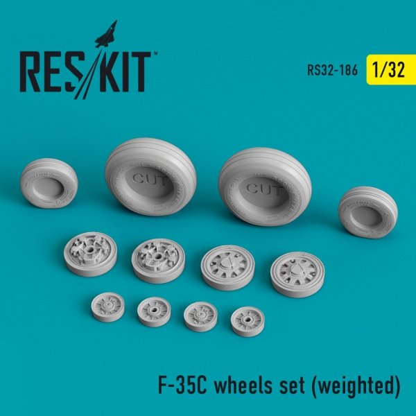 RESKIT RS32-0186 F-35C "Lightning II" wheels set (weighted) (1/32)
