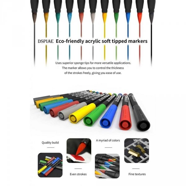 DSPIAE MKM-05 Metallic Green Soft Tipped Marker Pen
