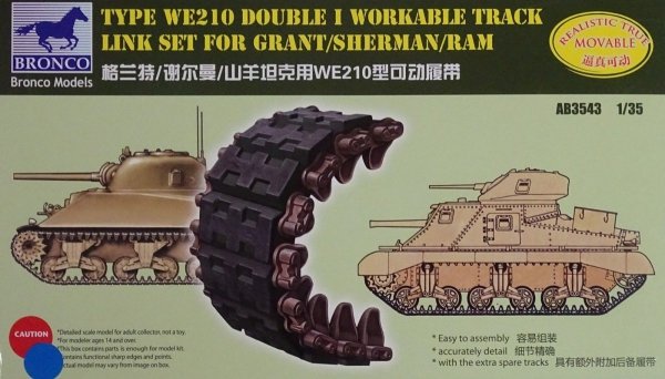 Bronco AB3543 Sherman Double I Workable Track Link Set 1/35