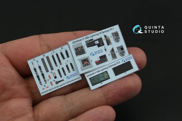 Quinta Studio QD48440 F-35B 3D-Printed &amp; coloured Interior on decal paper (Tamiya) 1/48