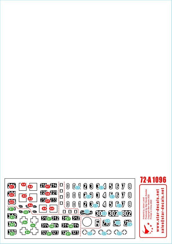 Star Decals 72-A1096 Tiger I. sPzAbt 502 # 2. Early / Mid production Tigers.1943-45. 1/72
