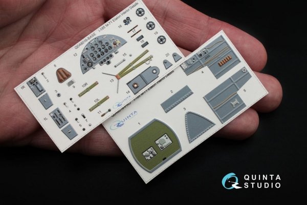 Quinta Studio QD48016 Polikarpov I-185 3D-Printed &amp; coloured Interior on decal paper (for ARK kit) 1/48