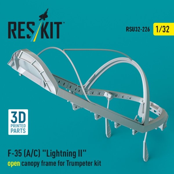RESKIT RSU32-0226 F-35 (A/C) "Lightning II" open canopy frame for Trumpeter kit (3D Printed) 1/32
