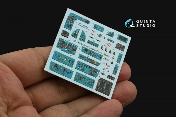 Quinta Studio QD48505 MiG-31BM 3D-Printed &amp; coloured Interior on decal paper (Hobby Boss) 1/48