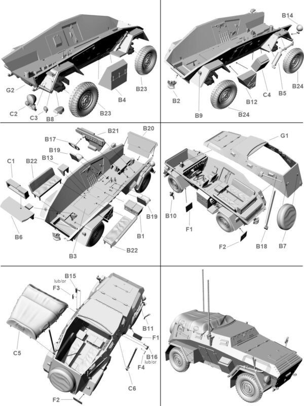 First To Fight PL121 - Niemiecki samochód Pancerny Sd.Kfz 247 Ausf. B późna wersja 1/72