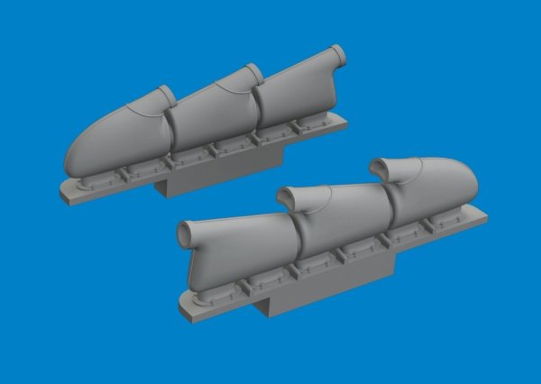 Eduard 672408 Spitfire Mk. V three-stacks exhaust rounded PRINT Tamiya 1/72