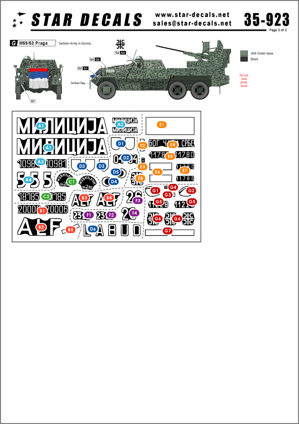 Star Decals 35-923 Tanks in Bosnia #1. Serb, Croatian and Muslim tanks during the war 1/35