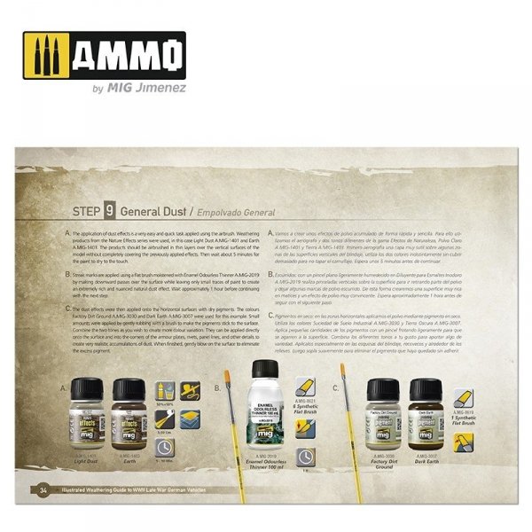 AMMO of Mig Jimenez 6015 ILLUSTRATED GUIDE OF WWII LATE GERMAN VEHICLES (English, Spanish)