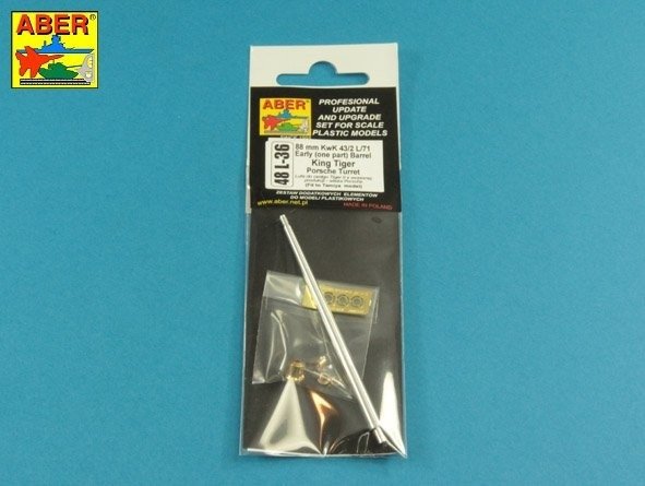 Aber 48L-36 KwK 43/2 L/71 8.8cm barrel (one piece) for King Tiger tank with Porsche turret 1/48