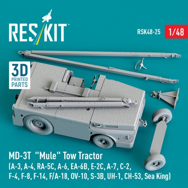 RESKIT RSK48-0025 MD-3T "Mule" Tow Tractor (3D Printed model kit) 1/48