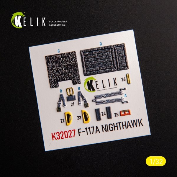 KELIK K32028 F-117A - Type 2 interior 3D decals for Trumpeter kit 1/32