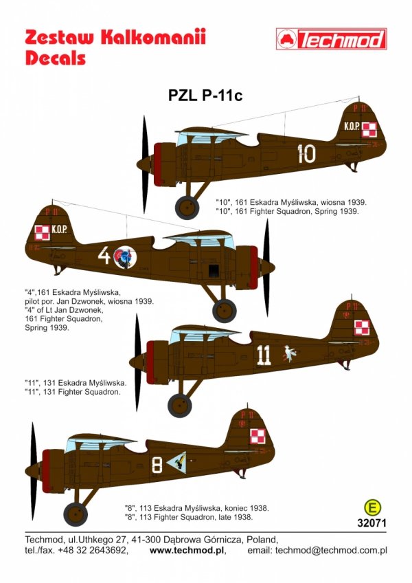Techmod 32071 PZL P-11c 1/32