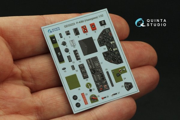 Quinta Studio QD32223 P-40M 3D-Printed coloured Interior on decal paper (Hasegawa) 1/32