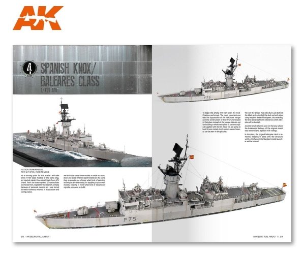 AK Interactive AK098 MODELLING FULL AHEAD 1 / KNOX &amp; BALEARES CLASS EN