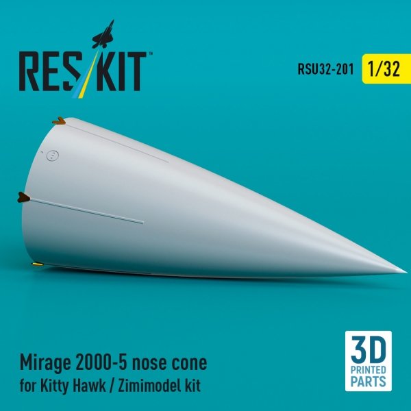 RESKIT RSU32-0201 Mirage 2000-5 nose cone for Kitty Hawk / Zimimodel kit (3D Printed) 1/32