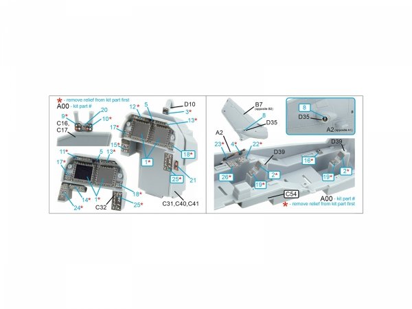 Quinta Studio QDS-35119 AH-1Z 3D-Printed coloured Interior on decal paper (Academy) (Small version) 1/35