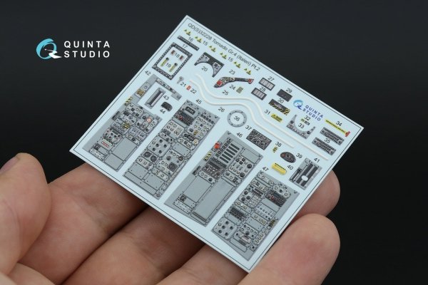 Quinta Studio QD+32228 Tornado Gr.4 3D-Printed &amp; coloured Interior on decal paper (Italeri) (with 3D-printed resin parts) 1/32