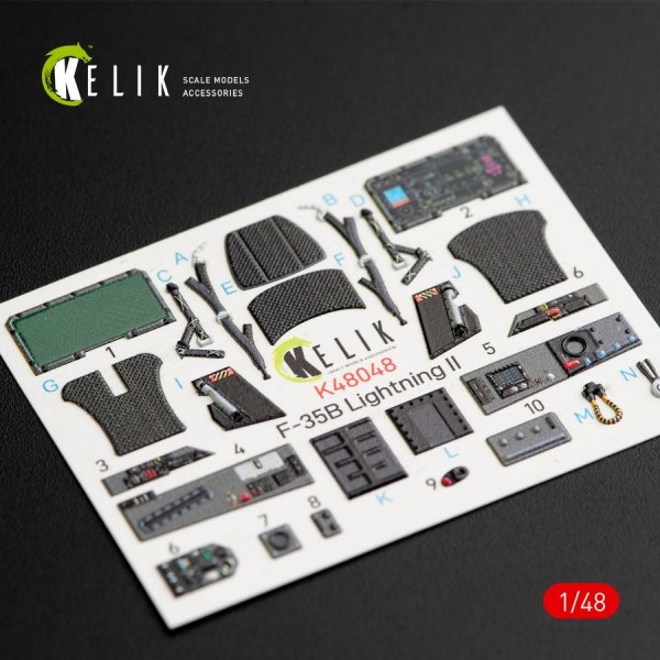 KELIK K48048 F-35B LIGHTNING II INTERIOR 3D DECALS FOR KITTY HAWK KIT 1/48