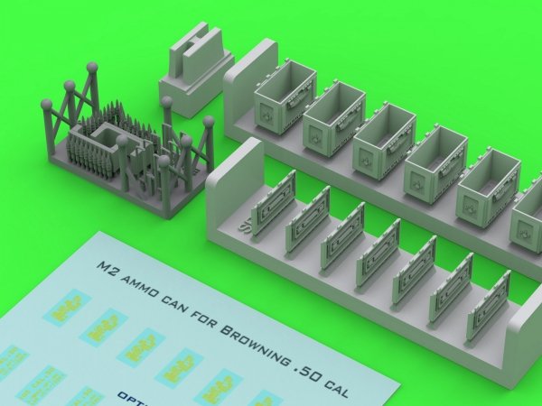 Master GM-35-067 Skrzynki amunicyjne M2 do karabinu Browning M2 .50 - używane w okresie II w. św. (6 szt.) - OTWARTE 1/35