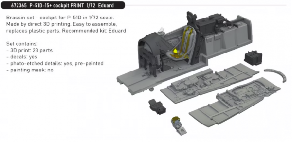 Eduard 672365 P-51D-15+ cockpit PRINT EDUARD 1/72