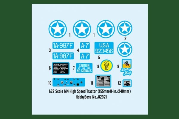 Hobby Boss 82921 M4 High Speed Tractor (155mm/8-in./240mm）1/72