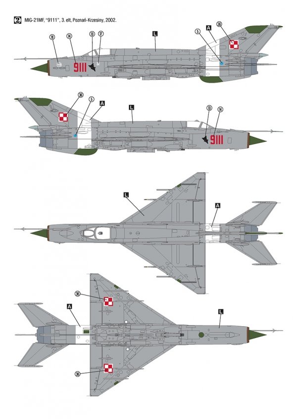 Hobby 2000 32019 MiG-21MF Polish Air Force (TRUMPETER + CARTOGRAF + MASKI ) 1/32