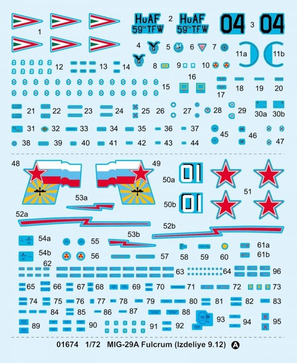 Trumpeter 01674 MIG-29A Fulcrum Izdeliye 9.12