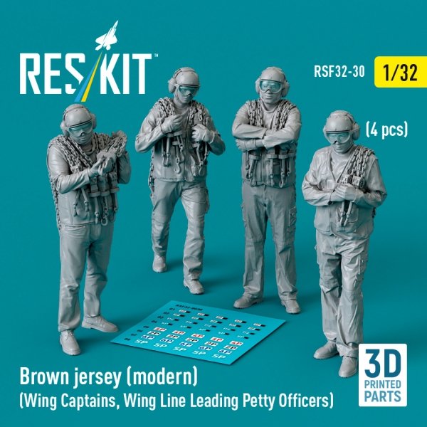 RESKIT RSF32-0030 Brown jersey (modern) (Wing Captains, Wing Line Leading Petty Officers) (4 pcs) (3D Printed) (1/32)