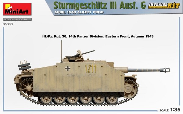 Mini Art 35338 Sturmgeschutz III Ausf. G APRIL 1943 ALKETT PROD. INTERIOR KIT 1/35