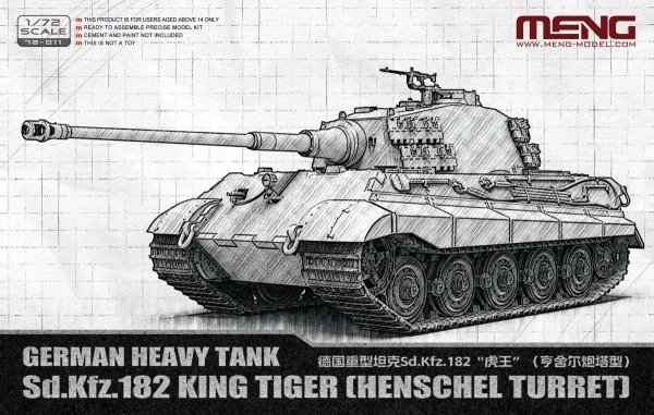 Meng Model 72-011 German Heavy Tank Sd.Kfz. 182 King Tiger (Henschel Turret) 1/72