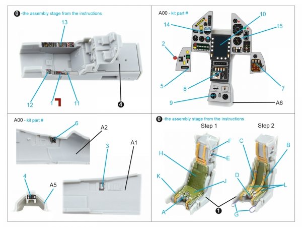 Quinta Studio QD72249 Mirage 2000C 3D-Printed &amp; coloured Interior on decal paper (Modelsvit) 1/72