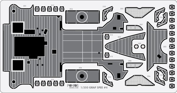 Pontos 35019WD1 DKM Admiral Graf Spee Wooden Deck set (1:350)