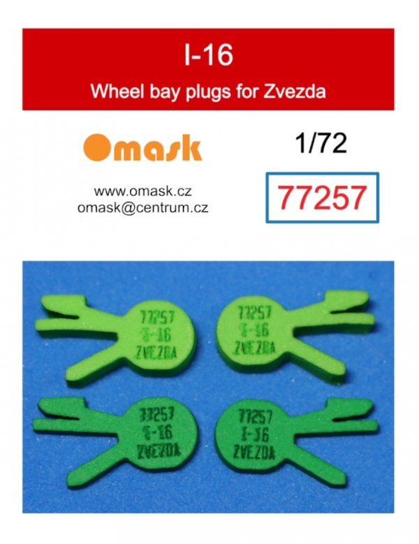 Omask 77257 I-16 wheel bay plugs (for Zvezda) EVA foam masks 1/72