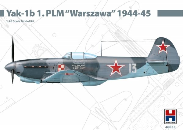 Hobby 2000 48033 Yak-1b 1. PLM Warszawa 1944-45 ( ACADEMY + CARTOGRAF + MASKI ) 1/48