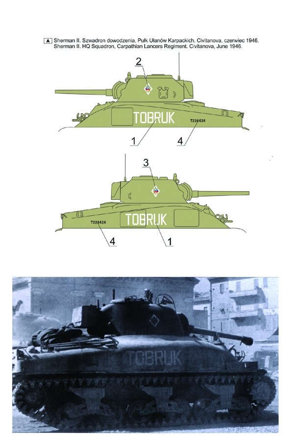 Toro 16D03 Polish Shermans vol.3 Sherman II / M4A1 Carpathian Lancers Regiment 2nd Polish Corps, Italy (for ILK 61617) 1/16