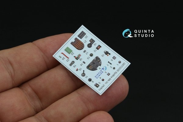 Quinta Studio QD72235 Spitfire Mk.Vc 3D-Printed &amp; coloured Interior on decal paper ( Airfix ) 1/72