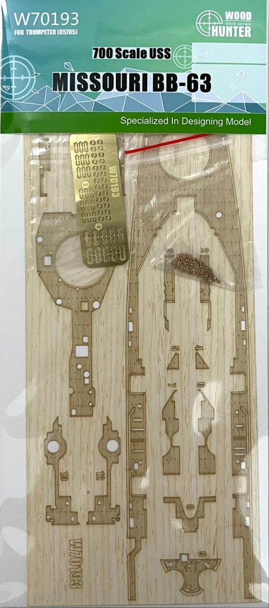 Wood Hunter W70193 USS MISSOURI BB-63 wooden deck for Trumpeter 05705 1/700