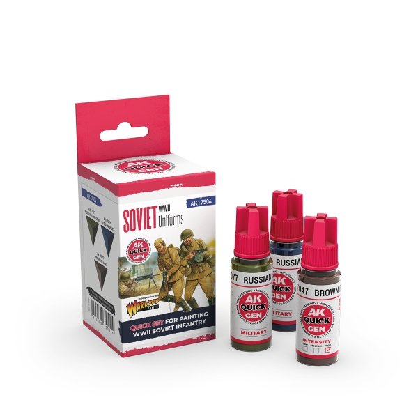 AK Interactive AK17504 SOVIET WWII UNIFORMS – QUICK GEN SET 3x18ml