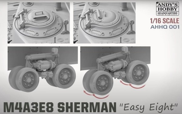 Andy's Hobby Headquarters AHHQ-001 M4A3E8 Sherman &quot;Easy Eight&quot; 1/16