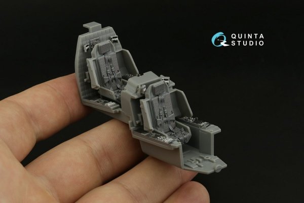 Quinta Studio QD48375 AH-64E 3D-Printed &amp; coloured Interior on decal paper (Hasegawa) 1/48