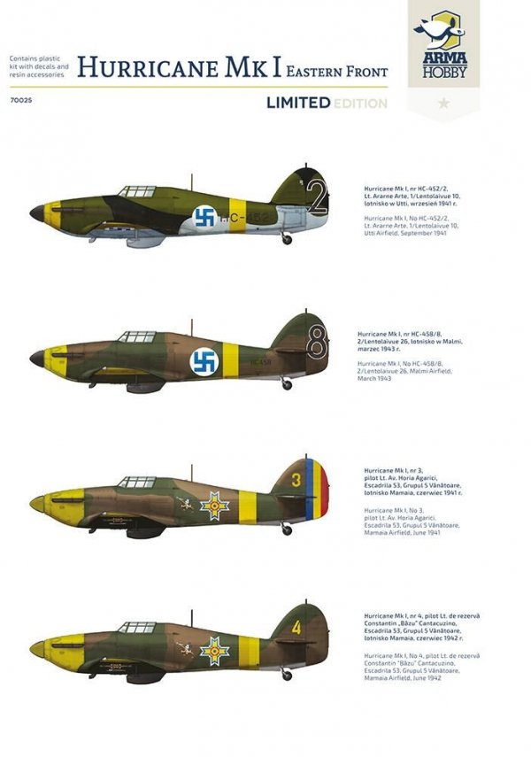 Arma Hobby 70025 Hurricane Mk I Eastern Front - Limited Edition 1/72