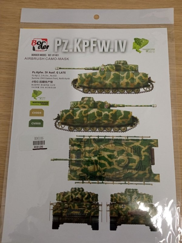 Border Model BD0106 Pz. Kpfw IV Ausf. G Late Masks 1/35